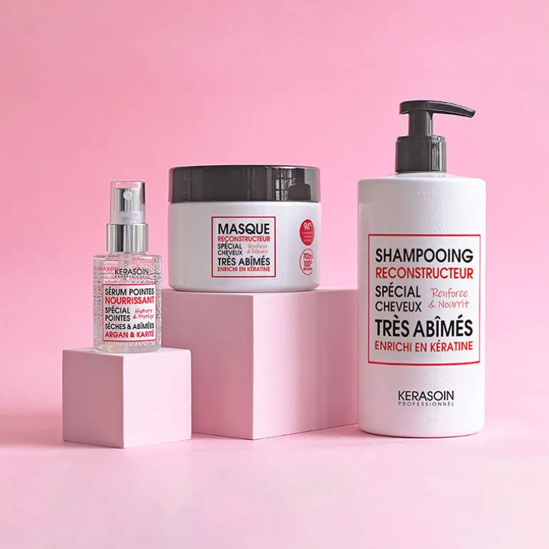 Rituel trio reconstructeur à la kératine shampooing masque et sérum
