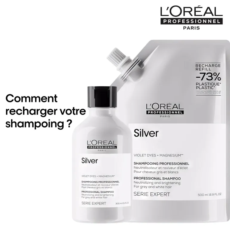 Shampooing déjaunissant Silver recharge 500ml