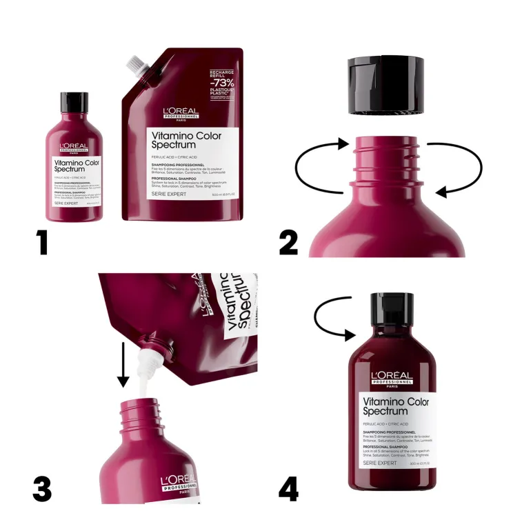 Shampooing fixateur de couleur Vitamino Color Spectrum recharge 500ml