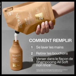 Shampooing hydratant pour cheveux secs et sensibilisés All Soft recharge 500 ml