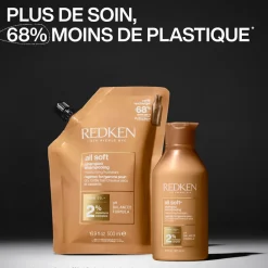 Shampooing hydratant pour cheveux secs et sensibilisés All Soft 300ml + recharge 500ml