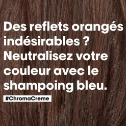 Shampooing neutralisant pour cheveux bruns Chroma Crème bleu
