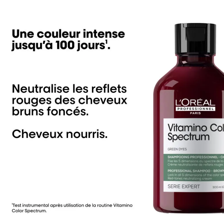 Shampooing neutralisant Vitamino Color Spectrum vert, anti-rouge