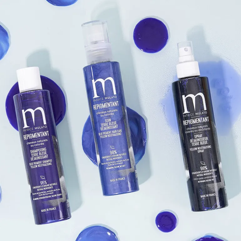Shampooing repigmentant cheveux naturels ou colorés terre bleue