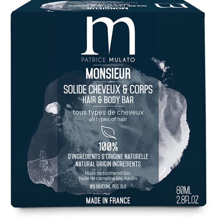 Shampooing solide cheveux et corps Monsieur