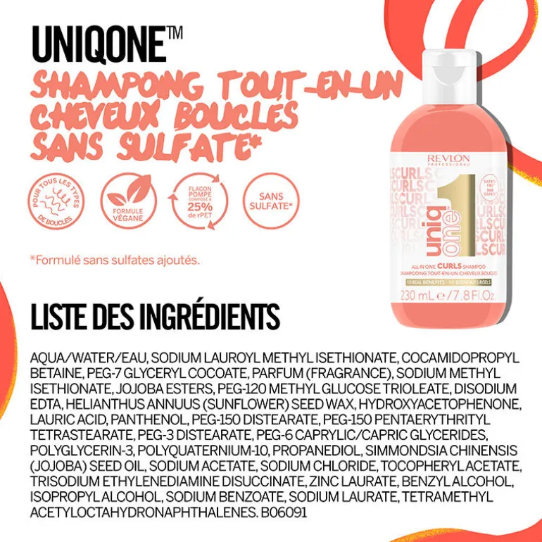 Shampooing tout-en-un cheveux bouclés Uniq One Curls