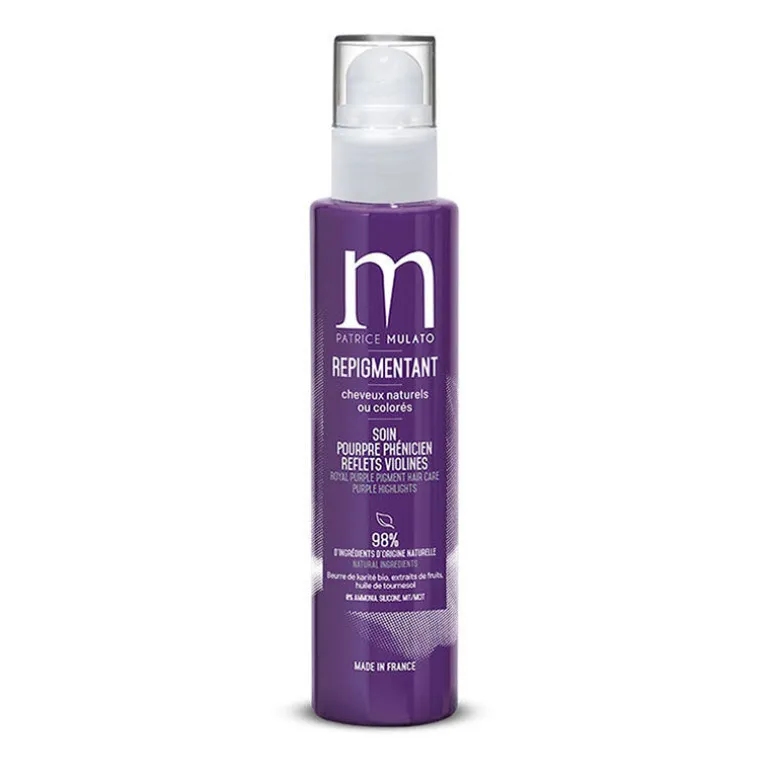 Soin repigmentant cheveux naturels ou colorés pourpre phenicien