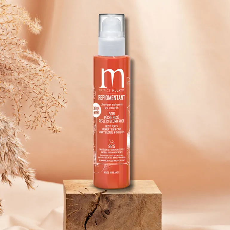 Soin repigmentant cheveux naturels ou colorés pêche rosé