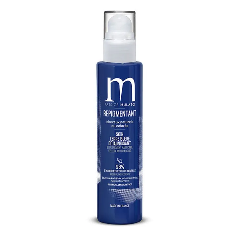 Soin repigmentant cheveux naturels ou colorés terre bleue