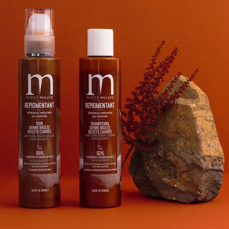 Soin repigmentant cheveux naturels ou colorés sienne brûlée