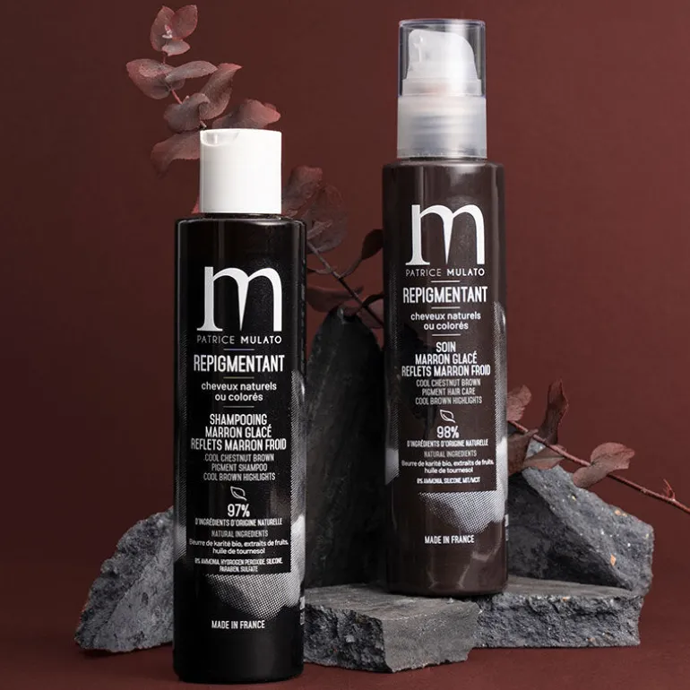 Soin repigmentant cheveux naturels ou colorés marron glacé