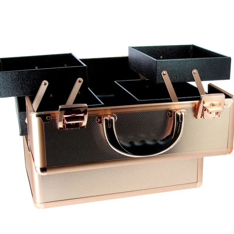 Valise à main rose métallisée