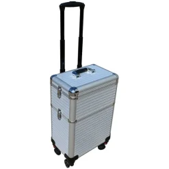 Valise 2 étages argenté
