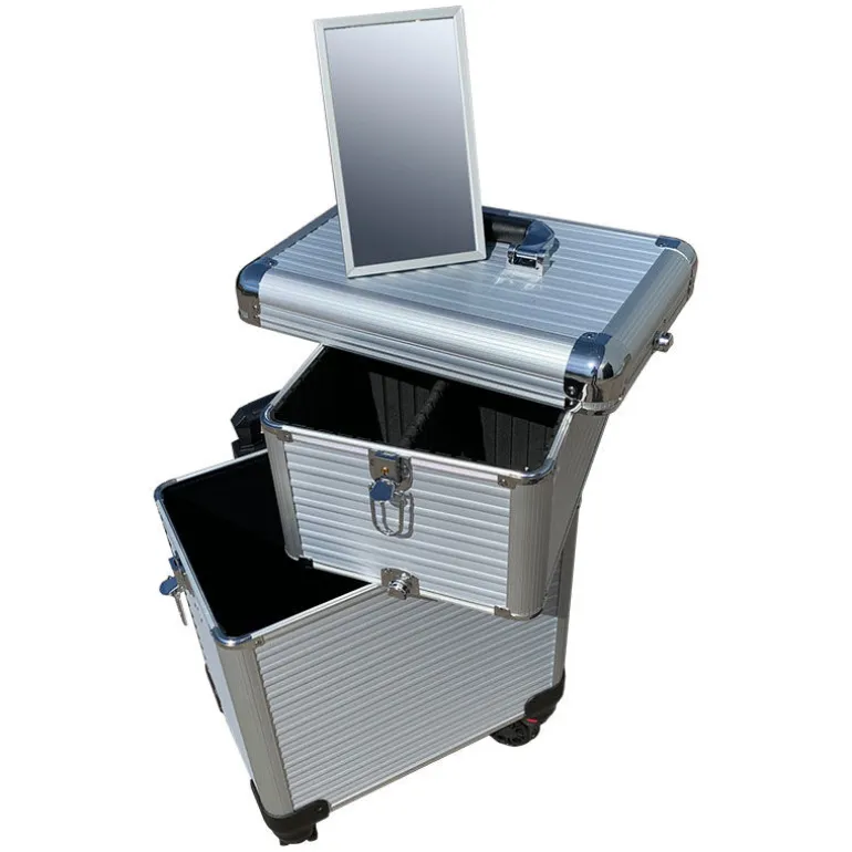 Valise 2 étages argenté
