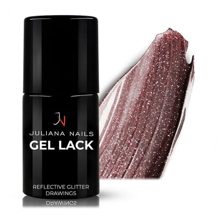 Vernis semi-permanent Gel Lack glitter drawings